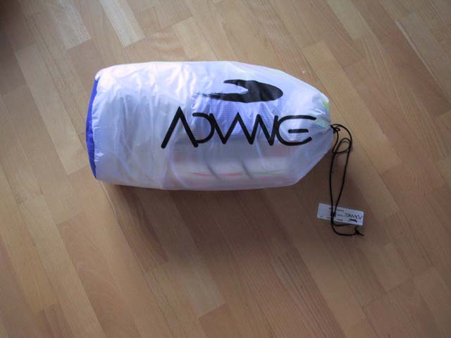 The new kite in it's bag