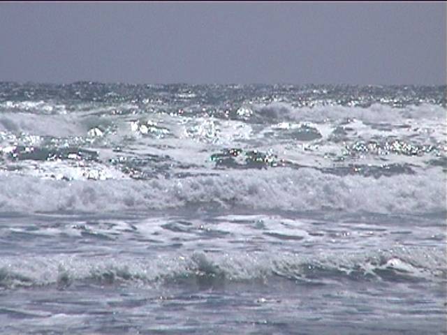 The sea and a boat at Piha