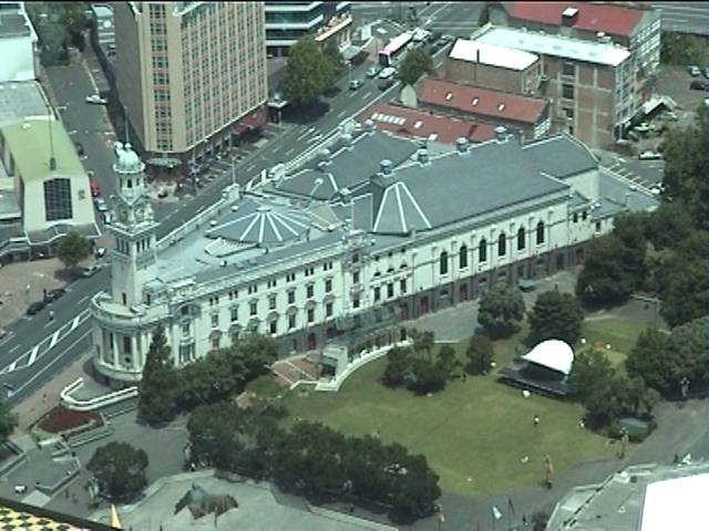 Auckland town hall, taken from the Skytower
