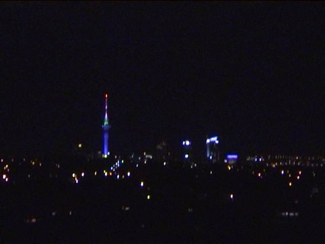 The skytower at night