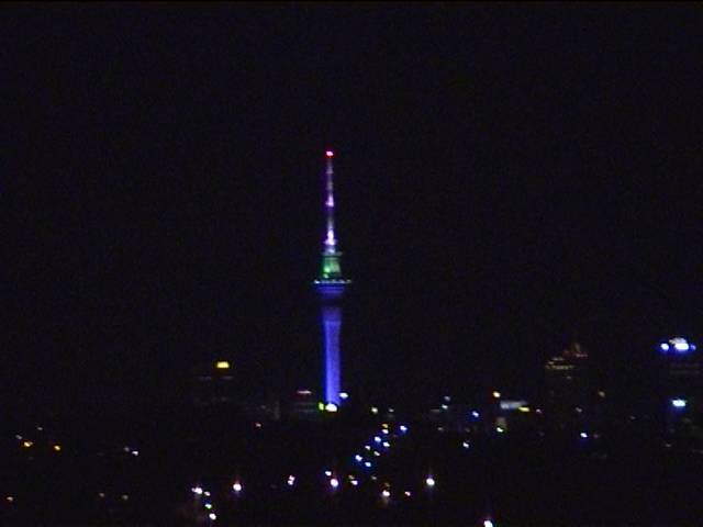 The skytower at night