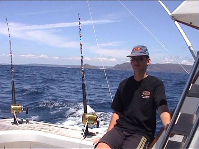 Cayne on the boat
