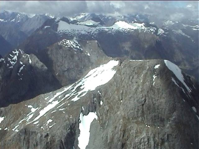 A view of one of the mountains from the plane