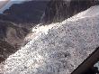 From the helicopter, flying over the glacier
