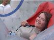 Jane has just finished her Zorbing experience	